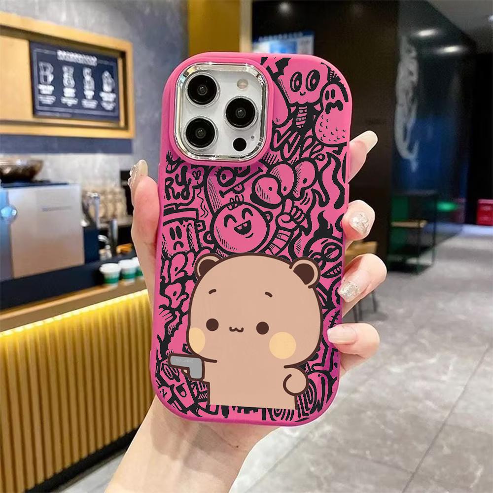 Funda de teléfono: Diseño plano 2D adecuado para funda protectora de iPhone 18 17 16 15 14 13 Pro, estilo pareja, simple y lindo, regalo de Navidad y Halloween
