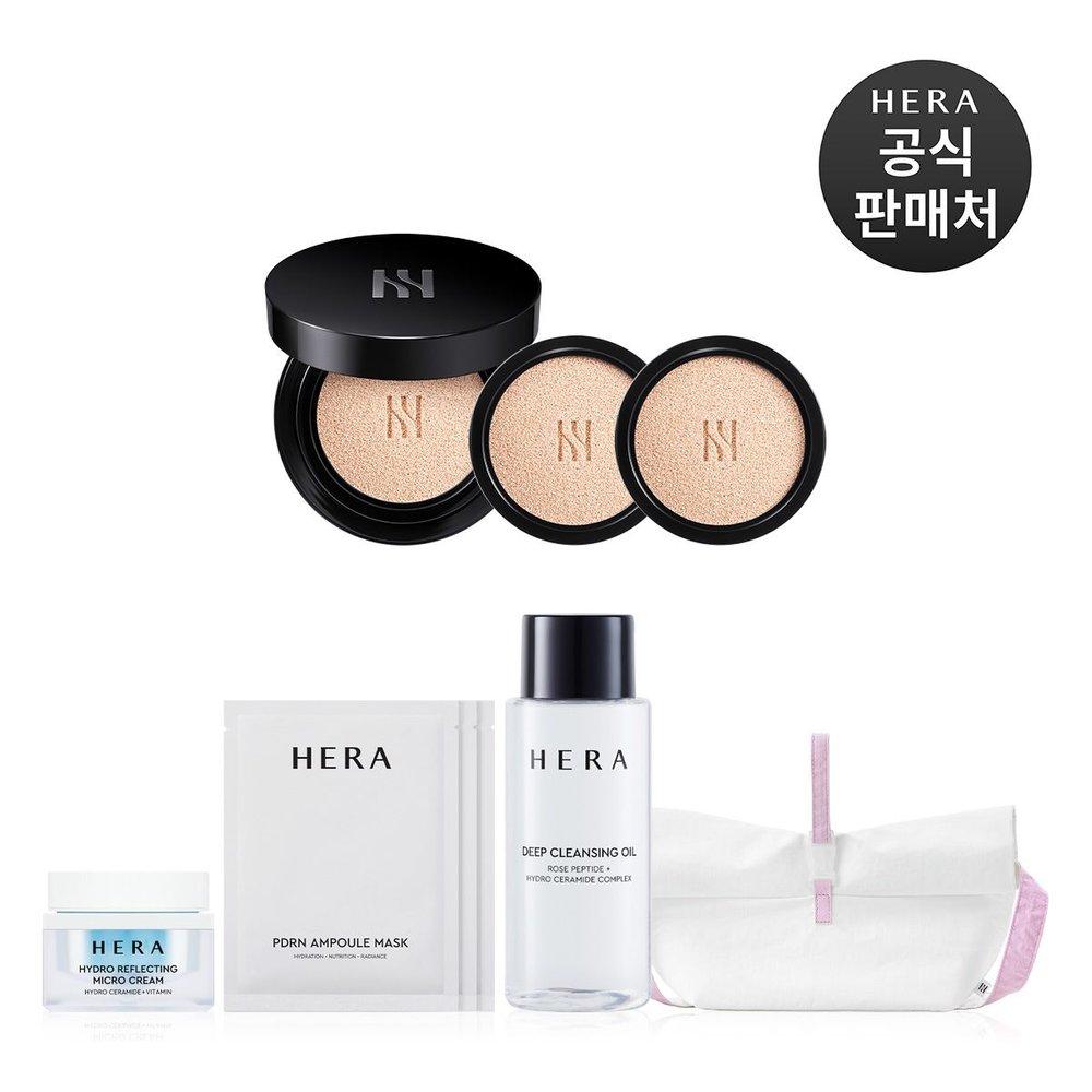 Hera [Эксклюзив] Черный тональный кушон Делюкс (Основной продукт 15 г + Сменный блок 15 г x 2) 21N1
