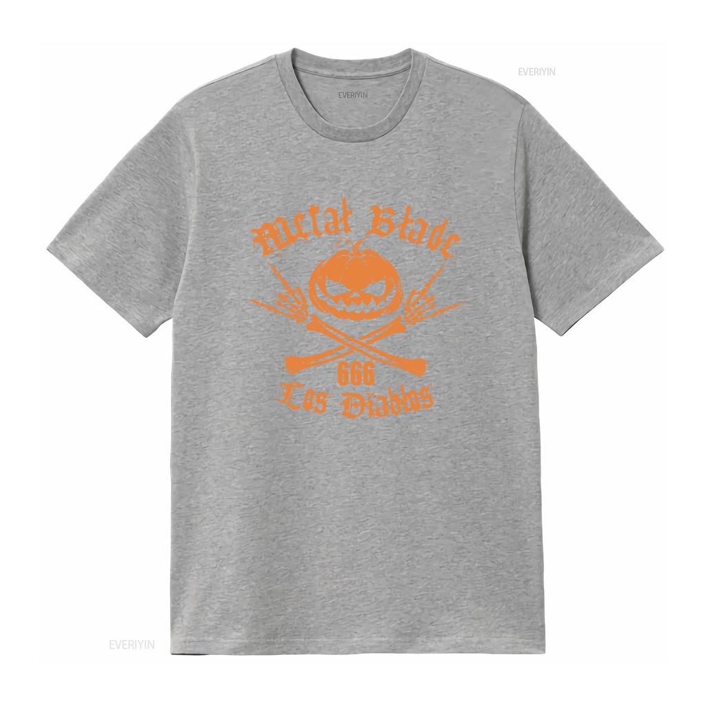 Los Diablos By Metal Blade Records Halloween Totenkopf Knochen T-Shirt vintage Gewaschen Weich Bequem Leicht für Männer Dehnbar