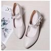 Modern Fashion Woman's Shoes with Soft Rubber Sole One Button Design Comfortable Small Leather Work Shoes for Summer