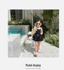 Sweet Baby Summer 2025 Bow Black Sling Princess Swimsuit for Kids