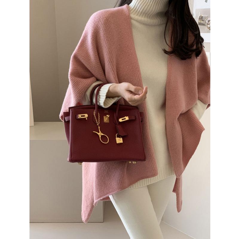 

Элегантная женская расстегнутая вязаная шаль для осени и зимы, свободный и универсальный ветрозащитный и теплый кардиган-плащ7038# One size розовый