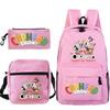 Cartoon Teacup Head Cuphead Student Backpack Oblique Span Bag Pencil Bag Primary And Secondary School Students Children'S Schoolbag Three-Piece Set