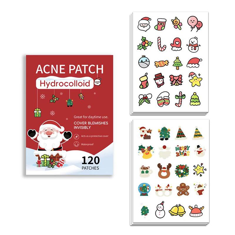 120Pcs Christmas Face Skin Care Acne Pimple Patch Invisible Professional Healing Onesize