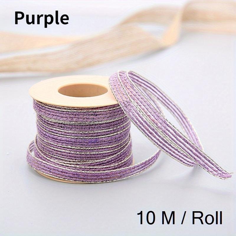 10M/Roll Vintage Jute Burlap Hessian Ribbon with Lace Rustic Wedding Party Decoration Christmas DIY Craft Gift Packing Webbing