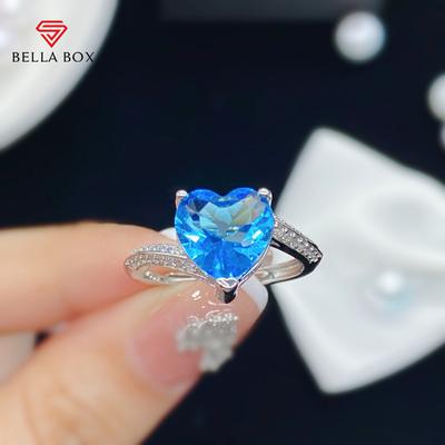 Nuovo Anello di Apertura Personalizzato a Forma di Calore per Donna Zircone Matrimonio Fidanzamento Festa Fine Delicato Gioiello Regalo