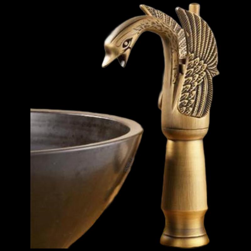 Xuan Yong Antique Gold Swan Basin Faucet