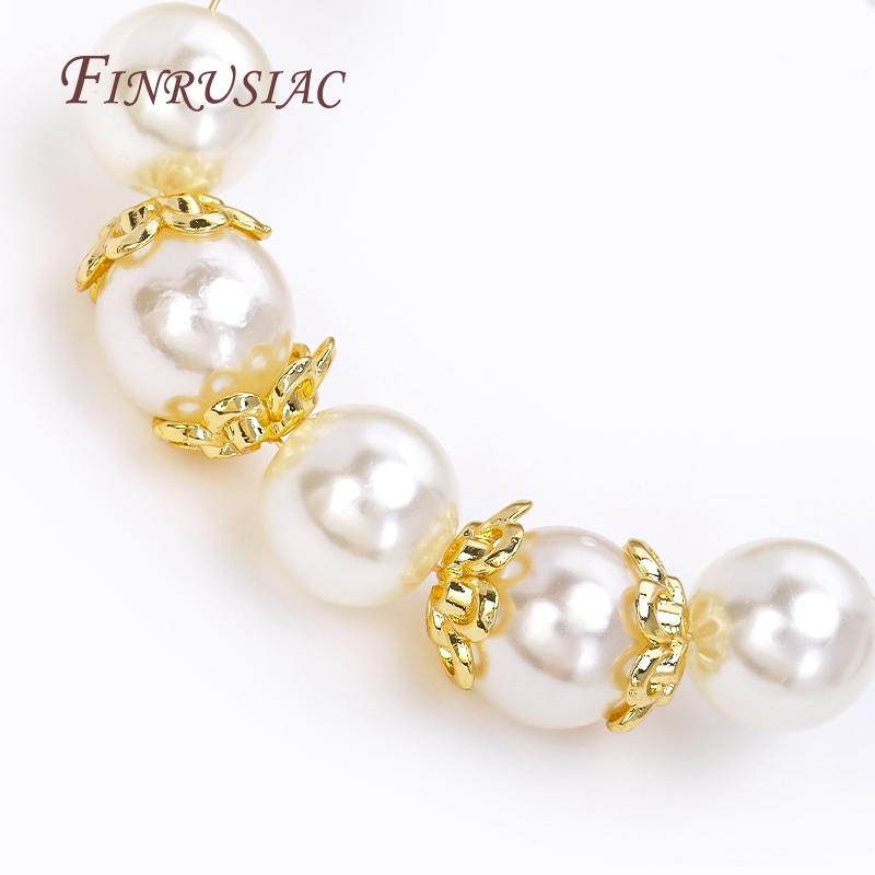Trendy Double-layer Design Hollow Flower Caps 10MM 18K Gold Plated Alloy Bead Caps For Beads DIY Beading Jewelry Making Supplies