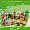 BUDDUR Succulent Potted Plant Wool Felting Kit With Instruction and Felting Needles For Beginners DIY Handmade Craft Accessories