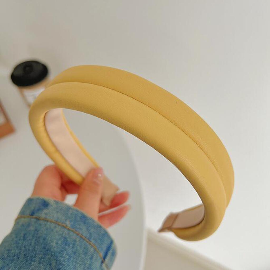 PROLY New Fashion Headband For Women PU Solid Hairband Casual Autumn Turban Girls Hair Accessories