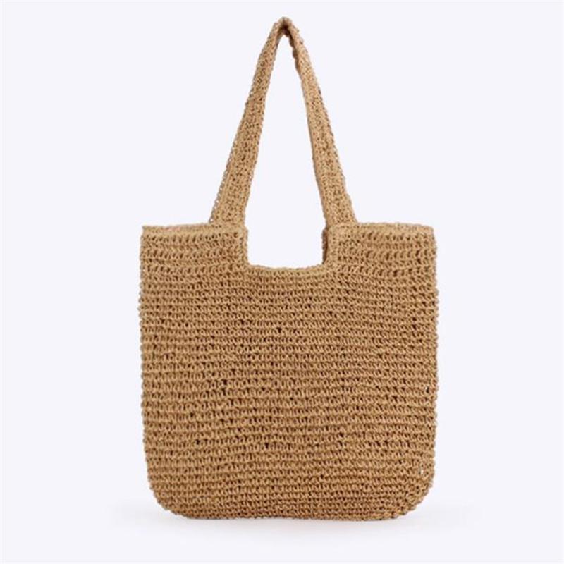 French Summer Woven Beach Handbag Shoulder Bag, Braided Style Single Tote Bag, Leisure Armpit Bag, Large Shopping Bag for Women