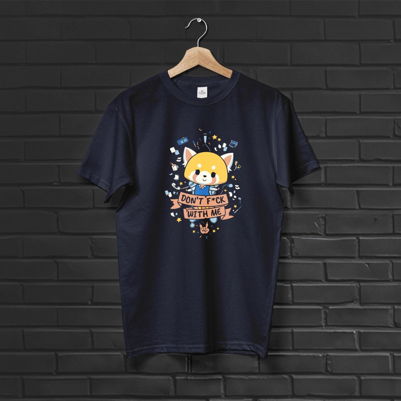 Aggretsuko Red Panda Funny Graphic Anime T-Shirt Men Unisex Casual Cotton Tee S