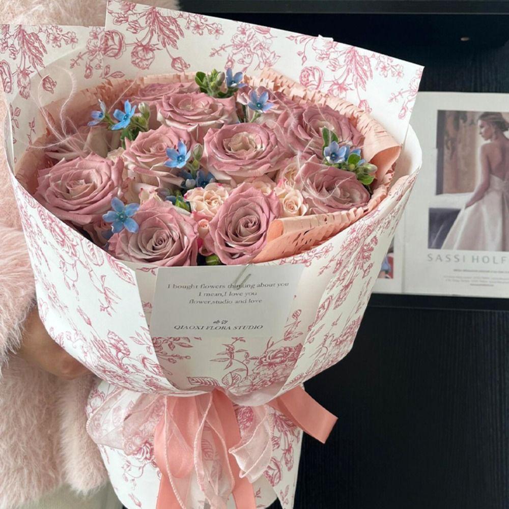 10pcs Antique Flower Packaging Paper Floral Pattern Gift Packaging Paper  Room Decor