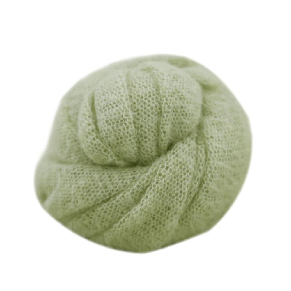 

Newborn Photography Clothing Baby Wrap Cloth Set Mohair Knitted Scarf Infant Photo Shooting Outfit Growth Souvenir Gift Props зелёный