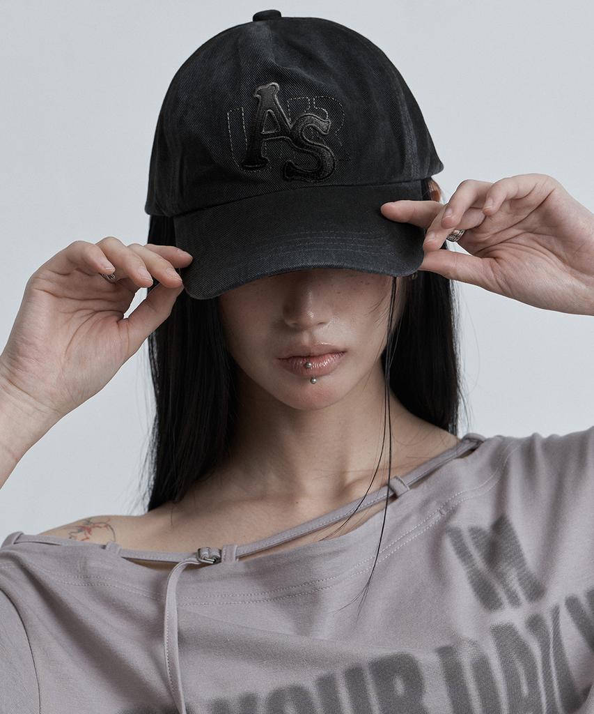 Aejeuyua Washed Logo Ball Cap Black