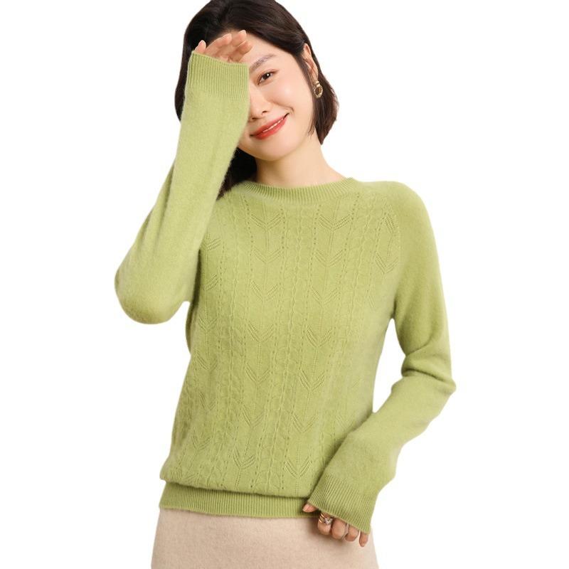 Women's Autumn and Winter Style First-line Ready-to-wear Cashmere Knitted Base Shirt Soft and Glutinous Warm Pullover Sweater