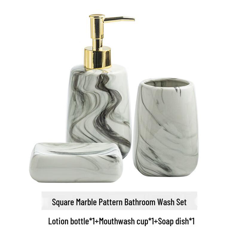 Ceramic Hotel Style Bathroom Wash Set 3-piece Set