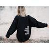 Womens Hooded Sweatshirt Streetwear Loose Fit Long Sleeve Printed Pullover Casual Top