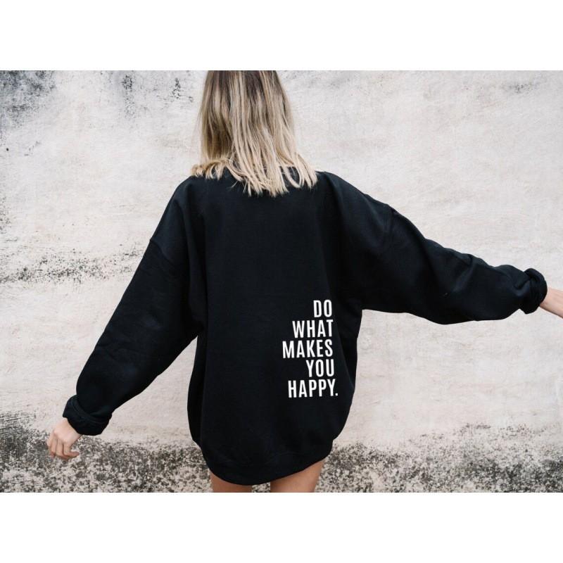 Womens Hooded Sweatshirt Streetwear Loose Fit Long Sleeve Printed Pullover Casual Top