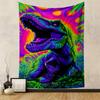 "Neon T-Rex Jungle Graphic Patterned Patterned Tapestry for Bedroom and Living Room Home Decor Sofas"