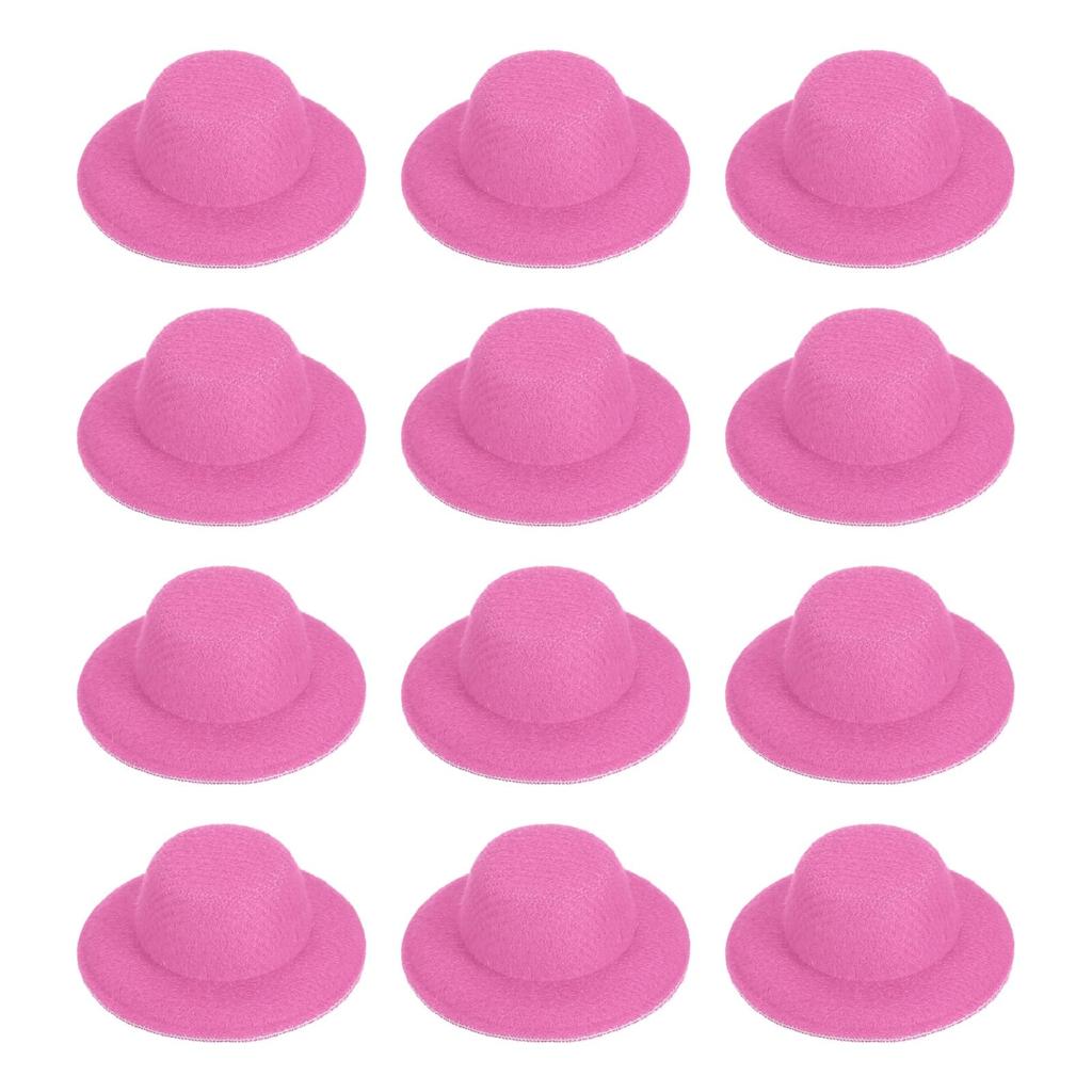 PATIKIL 2.3-inch Mini Formal Hats, Set of 12, Miniature Doll Hats for Crafts, Hair Accessories, Dolls, Snowmen, and Decorations, Black