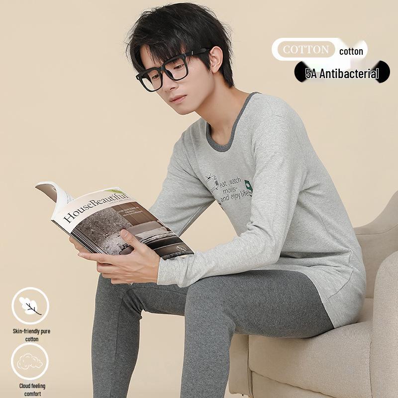 Big Kid Pure Cotton Autumn Underwear Set for Boys - Warm Sweater for Teen Students