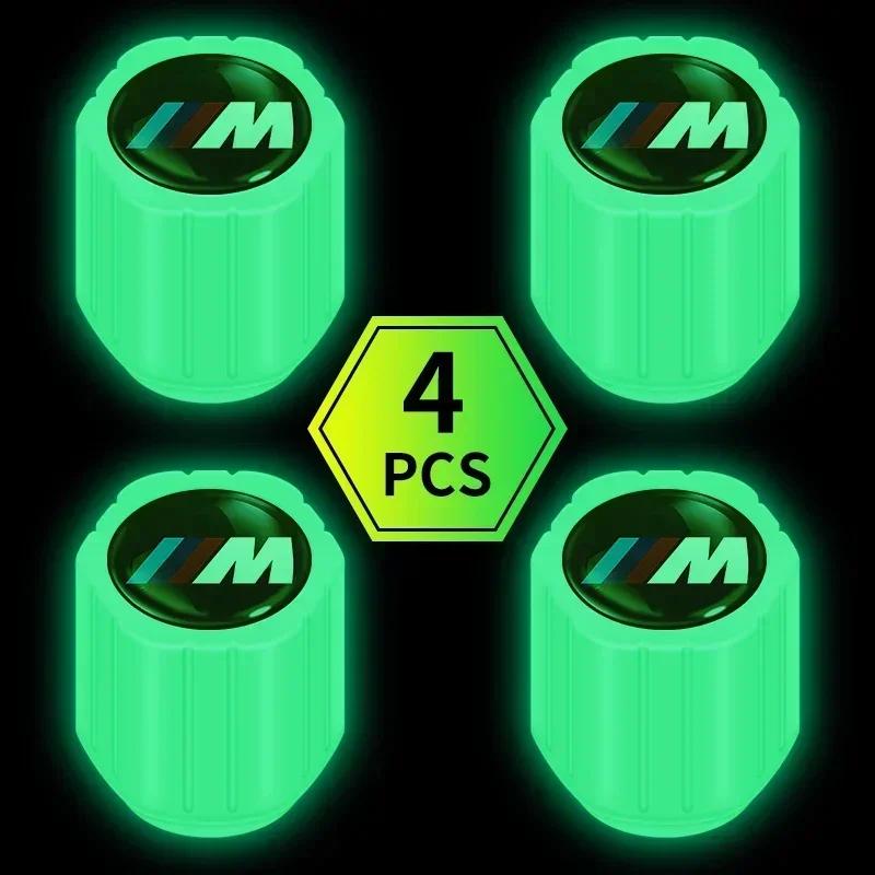 4PCS Car Luminous Tire Valve Cap Wheel Nozzle Night Glowing Caps for Bmw Performance E46 E90 E60 F10 F30 E39 E36 E87 G30 E92 M