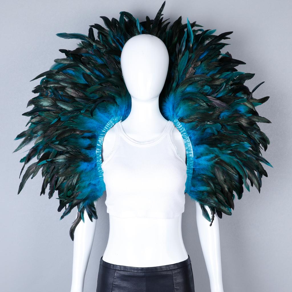 Party Luxury Scarf Feather Cosplay Designer Punk Halloween Masked Ball Carnival Feather Punk Carnival Party Apparel Accessories