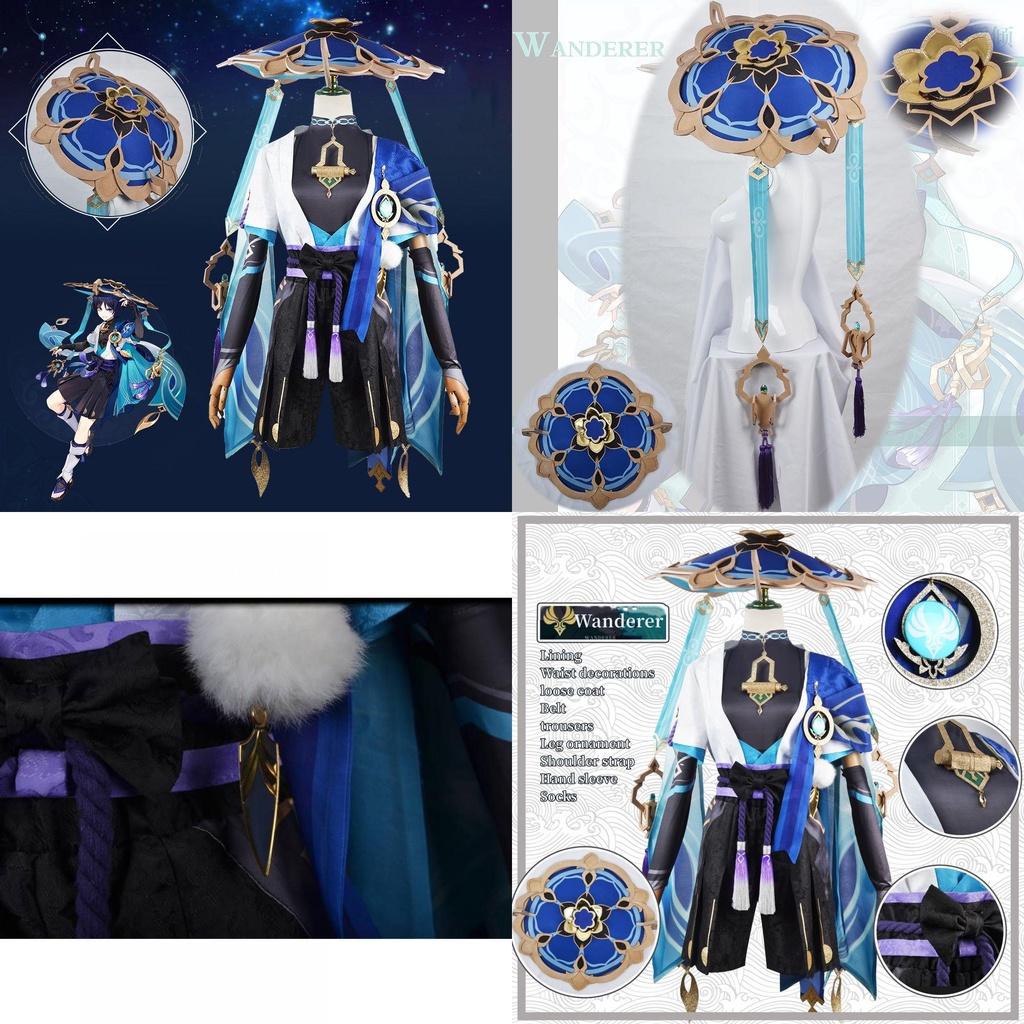 Genshin Impact Kunikuzushi-wanderer Balladeer Wanderer Scaramouch Cosplay Bamboo Hat Adult Garment