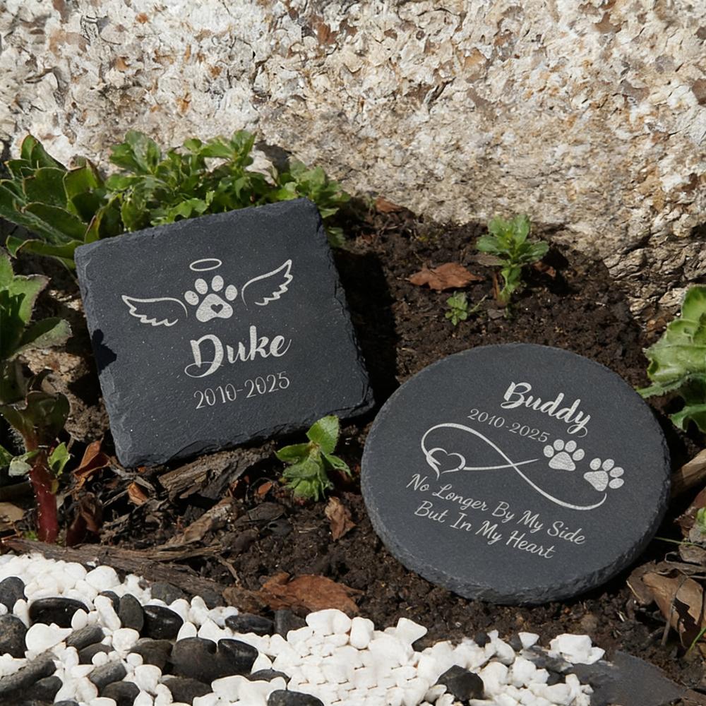 Personalized Pet Memorial Gift Custom Pet Memorial Garden Stone Slate Engraved Garden Slate with Dog Name Dog Loss Gifts