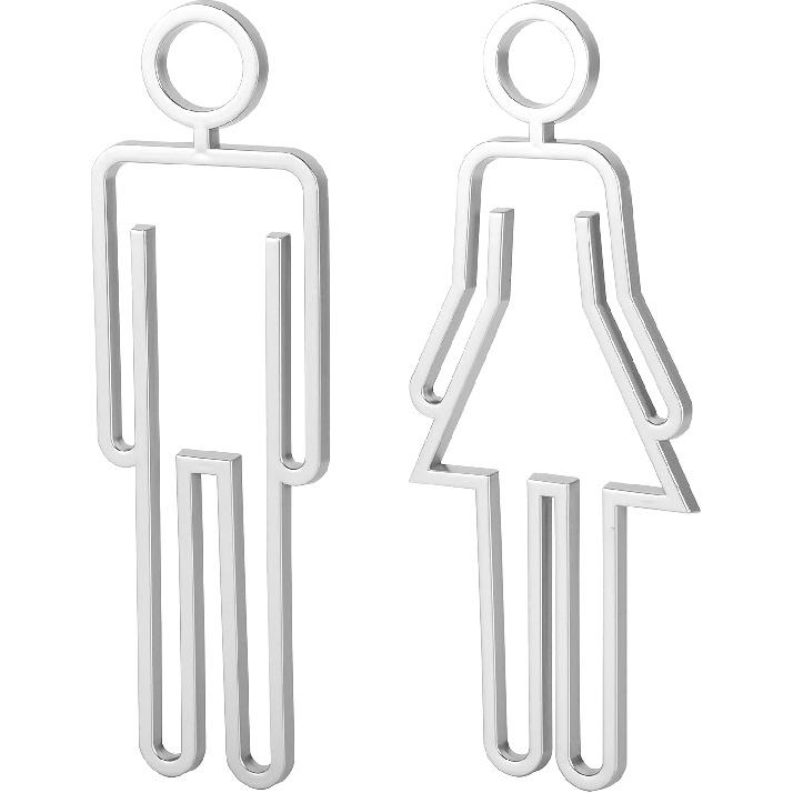 Acrylic Adhesive Backed Men's and Women's Bathroom Sign, Bathroom Door Signs, Restroom Signs for Business,Bathroom Signage (Golden)