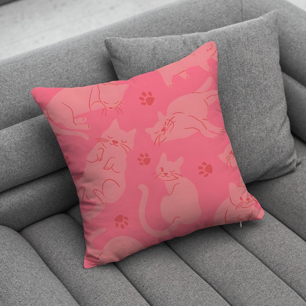 Cute Cat Print Pillow Case Soft Cushion Cases for Farmhouse Sofa Decor Home Decorations and Protector