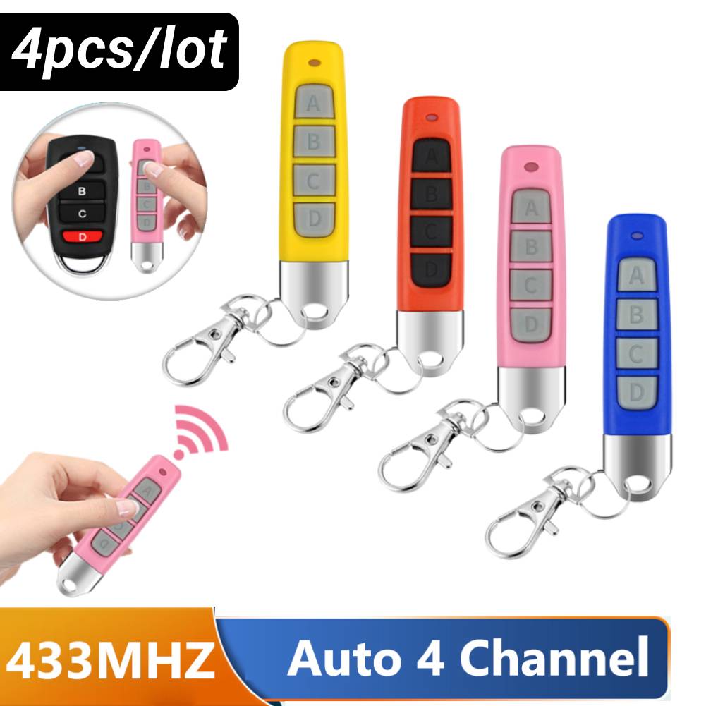 433MHz Cloning Code Plastic 4 Keys Clone Duplicator Battery Powered Remote Control Learning Copy Multifunctional for Garage Gate
