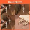 Gold 2023 Fashionable Plated Geometric Tassel Earrings With Pearl For Women