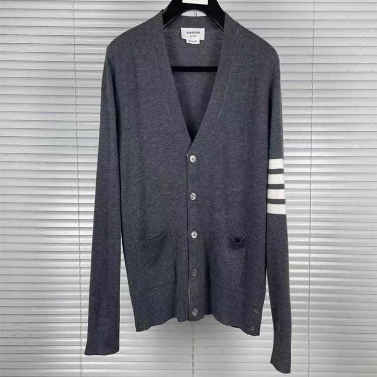 

Унисекс TB Classic кардиган из кашемировой шерсти на 5 пуговицах с отделкой из четырех полос