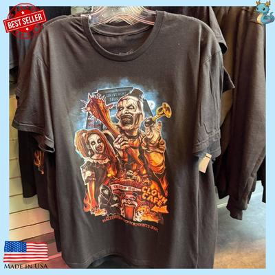 Halloween Universal Horror Nights HHN 2025 Art Clown Cafe T-Shirt Nachdruck Unisex T-Shirt