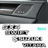 4pcs Alloy Car Decals Stereo Emblem Sticker for Alto Liana Ignis Swift SX4 Vitara Badge Jimny Samurai Xl Grand Vitara