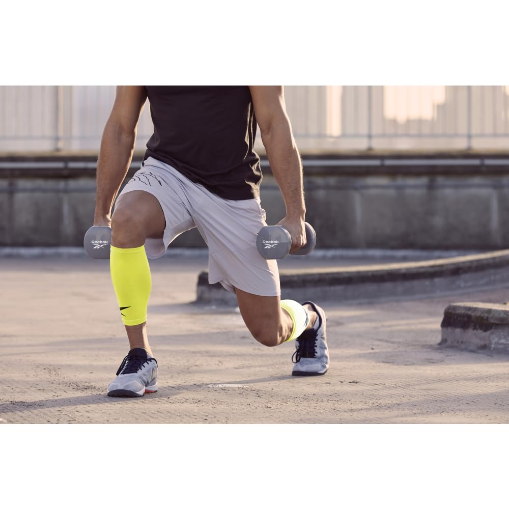 Reebok Kompression Waden Größen Kompression Waden Bein Bein Abdeckungen Ärmel, Gelb, S/M, Socken, Unterstützung, Ärmel,