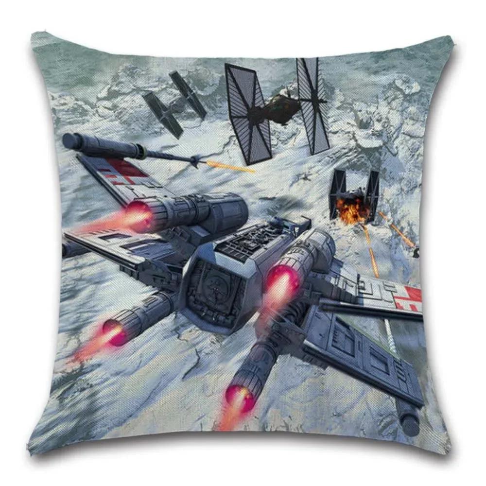 Star Plane Fighter Beige Linen Cushion Cover decorative Home Sofa Car Chair Seat Friend room office Kids gift pillowcase,(10)