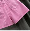 Women's Pink Wide-Leg High-Waist Denim Shorts - Summer 2026 Collection