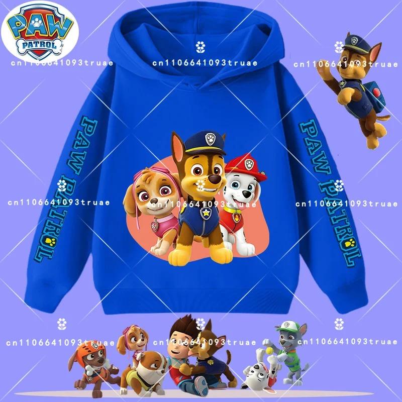 boys' sport shirt, spring-autumn long-sleeved pullover, casual top children's hooded sweatshirt with PAW Patrol cartoon print