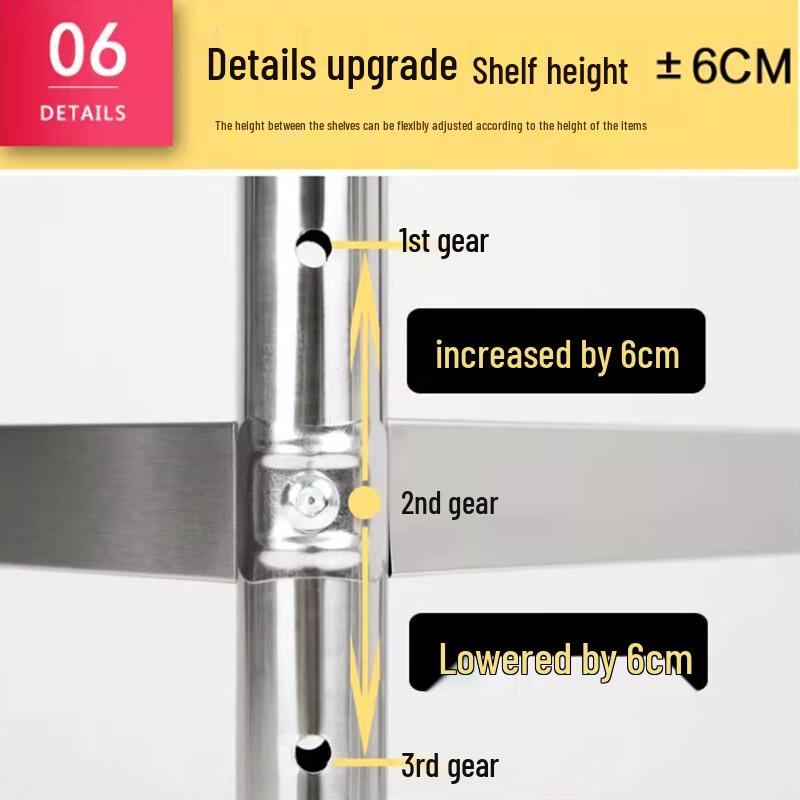 Stainless Steel Multi-layer Kitchen Storage Shelf