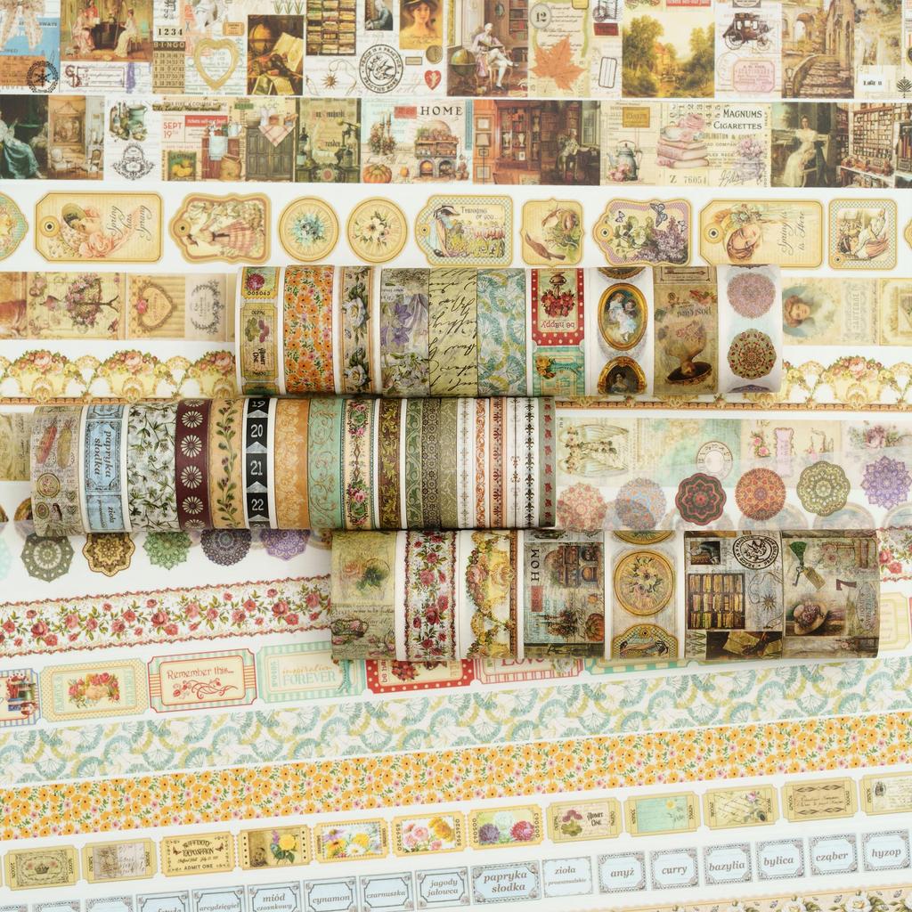 Songdao Retro Art Washi Set Vintage Masking Tape with Classic Art Patterns Perfect for and Gift Wrapping X 2m Each Madame De Pompadour Tape, 36-Roll