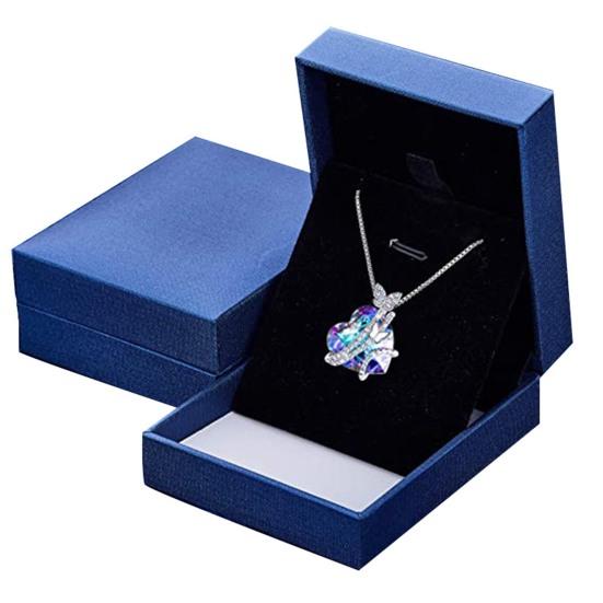 Women Necklace Butterfly Heart Rhinestones Jewelry Electroplating Bright Luster Necklace Jewelry Gifts