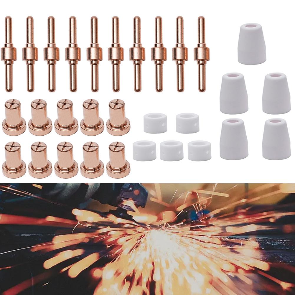 Electrodes Nozzles Plasma Cutter 30 Pcs Accessories Copper&ceramic