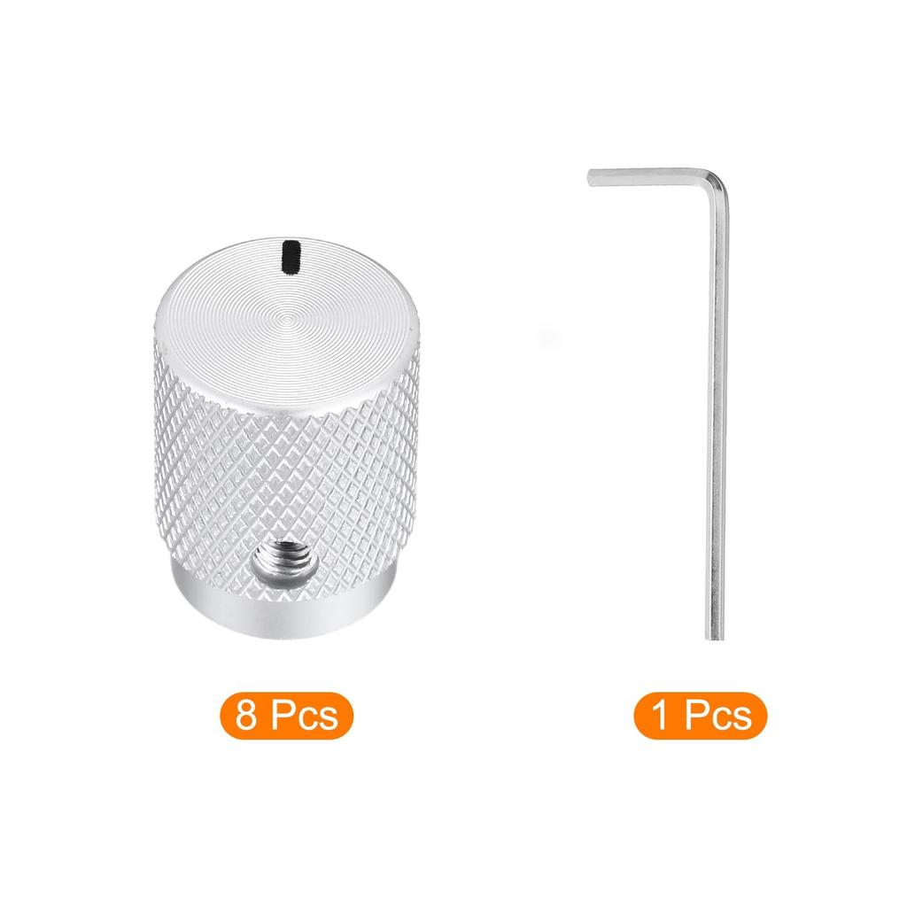 uxcell Aluminum Potentiometer ID x OD x Universal Volume and Tone Control Knobs for Guitar and Oval Silver 8-Piece Knob, 1/4" (6mm) 1/2" (12.5mm) 5/8"