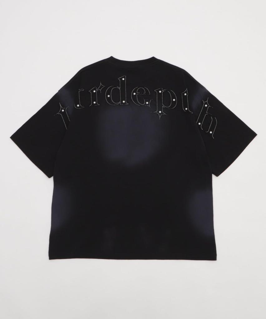 WEGO Short Sleeve with Back Graphic Summer Size Black Men's T-Shirt Studs, Tee, Top, Streetwear, Gift, L,