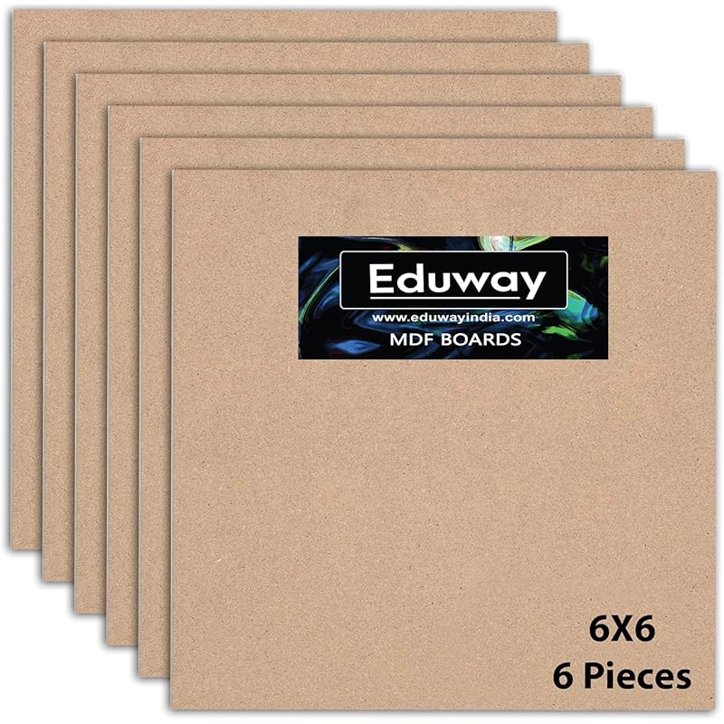 

Eduway A2 MDF Board Board Wood Sheet for Craft Art - 6x6 Inch, 4mm Thick, Pack of 6 - Premium Pine Cardboard for Artists 6 коричневый