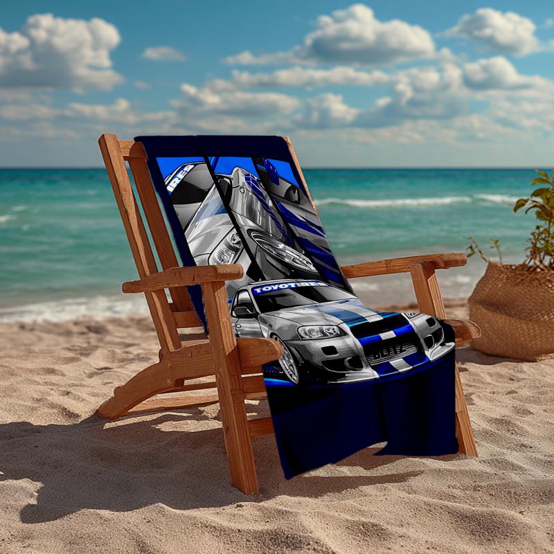 Ultra-weiches Strandtuch mit Rennsport-Thema, ideal für Pool - Camping, Tauchen - Perfekter Reisebegleiter, Lebendiges Strandtuch.