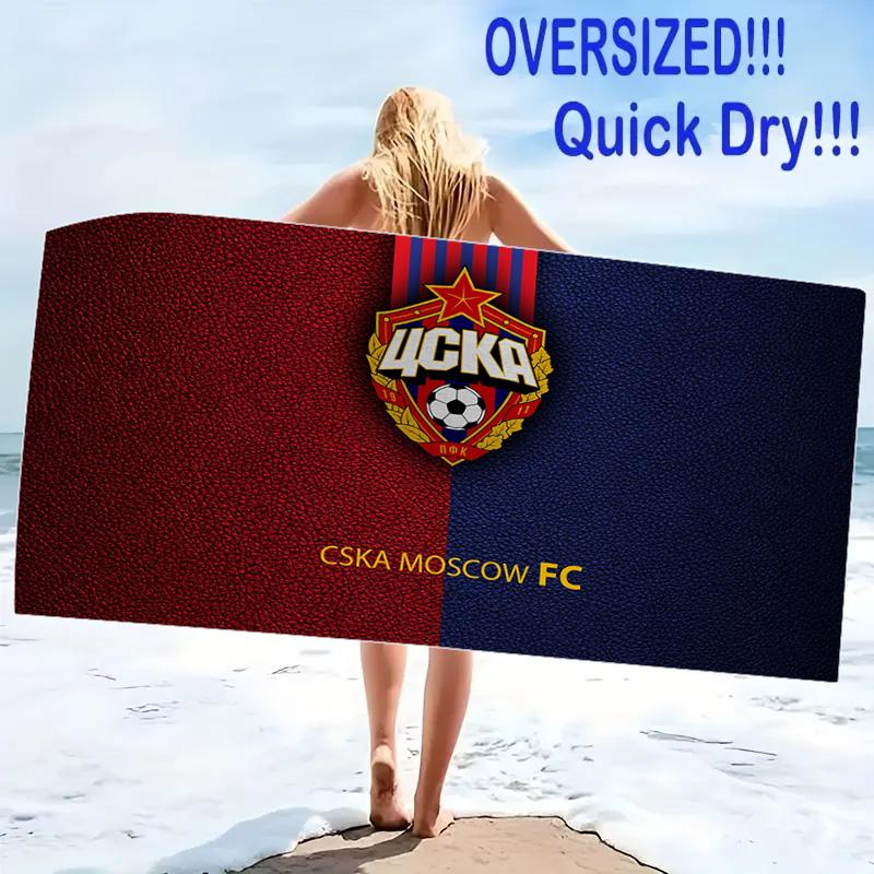 PFC CSKA Moscow Logo Print Beach Towel, Large Soft Quick Dry Towel for Beach Camping Swimming